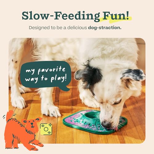 WOOF LickMat - Easy-to-Clean Lick Mat for Dogs - Slow Feeder Mat with Non-Slip Design - BPA-Free Silicone Lick Mat - Interactive Dog Toys - Green - color: Forest Green