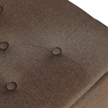 Joveco Storage Ottoman Linen Tufted Bench, Rectangular Footrest Footstool Coffee Table Seat for Living Room Bedroom, Coffee - color: Linen, Coffee