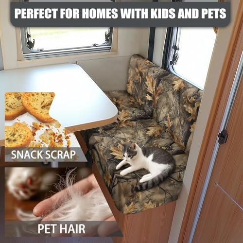 SEANATIVE Camo Hunting Print RV Dinette Cushion Covers Couch Cushion Slipcovers Stretch Camper Cushions Cover Replacement Sofa Slipover for Travel Trailer Couch Backrest Cover & Bench Cover - color: Camo Hunting Print