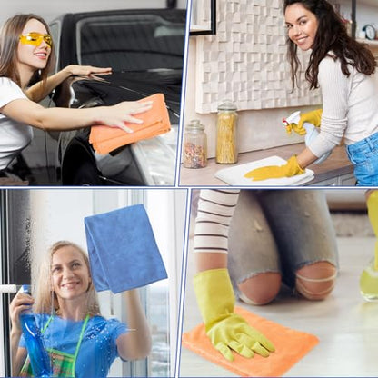 SmoothNovelty 10 Pcs Extra Large Microfiber Cloth 30" x 20" Large Floor Microfiber Towel Reusable Washable Free Lint Free Cloth Rag for Squeegee Mop Floor Window Housekeeping (White,Yellow) - color: White, Yellow