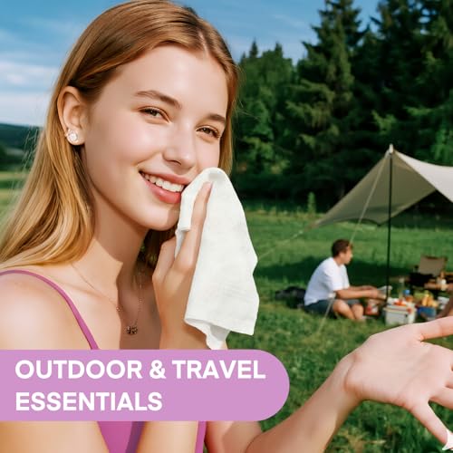 Classycoo Compressed Towel 120 PCS with 2 Carrying Cases,Disposable Mini Tablets Portable Face Towel Cotton Coin Tissue for Travel, Camping, Hiking, Sport, Home Hand Wipes, Outdoor Activities(Purple) - size: 1 Count (Pack of 120), style: Large (Purple)
