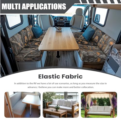 Bear Branch Pattern 3 Pcs RV Dinette Cushion Covers Breathable RV Couch Cover Elastic Loveseat Sofa Chair Cover Pillow Case Furniture Protector for RV Camper Car Bench - color: Bear Branch