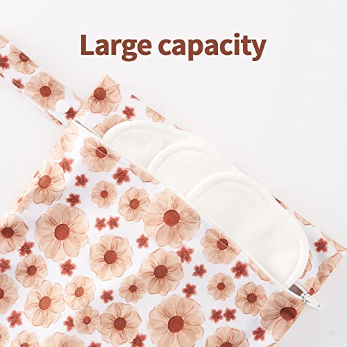 Happy Flute 3 Set Wet Bag Storage Bag Waterproof Washable for Baby | Travel Bags, Beach, Pool, Gym Bag for Swimsuits & Wet Clothes (Dandelion) - color: Dandelion