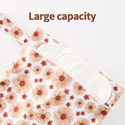 Happy Flute 3 Set Wet Bag Storage Bag Waterproof Washable for Baby | Travel Bags, Beach, Pool, Gym Bag for Swimsuits & Wet Clothes (Dandelion) - color: Dandelion