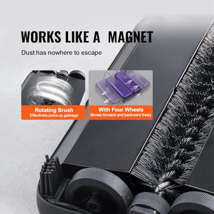 VEVOR Carpet Sweeper Manual, Floor Sweeper with 300 ml Dustbin Capacity Easy to Empty, 6.7 inch Cleaning Width for Home Office Carpets Pet Hair Dust, Purple - color: Purple