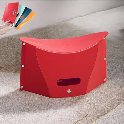 Foldable Portable Stool, Thickness of 0.5 in, Lightweight Collapsable Folding Chair for Hiking Picnic Camping Fishing (Red) - color: Red