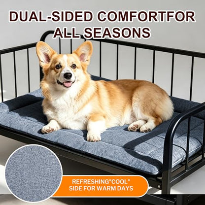 Dog Bed Mat, Reversible Crate Pad & Cute Dog Bed - Machine Washable Kennel Mat with Ultra Soft for Medium Dogs - color: Dark Blue Stars, size: 30"L*20"W*1.5"Th