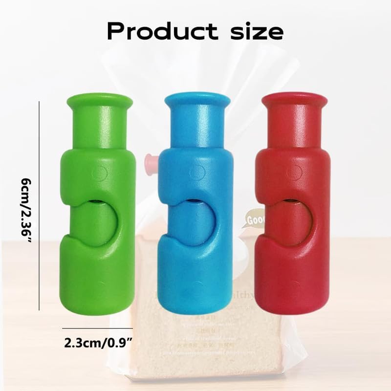 Bag Clips, New Chip Bag Food, Reusable Grocery Bag Clips, Snack Bread Closure Clip, Food for Bags Plastic (6 Pcs) - color: 6 Pack