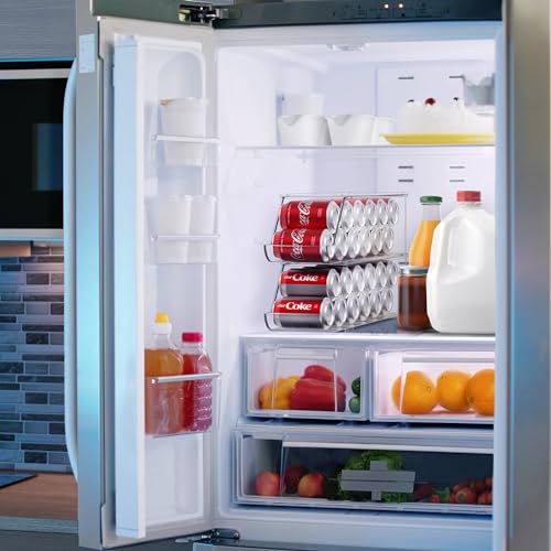 Sorbus Soda Can Organizer for Refrigerator Stackable Can Holder Dispenser with Lid for Fridge, Pantry, Freezer – Holds 12 Cans Each, BPA-Free, Clear Design, (2-Pack) - size: 2 Pack