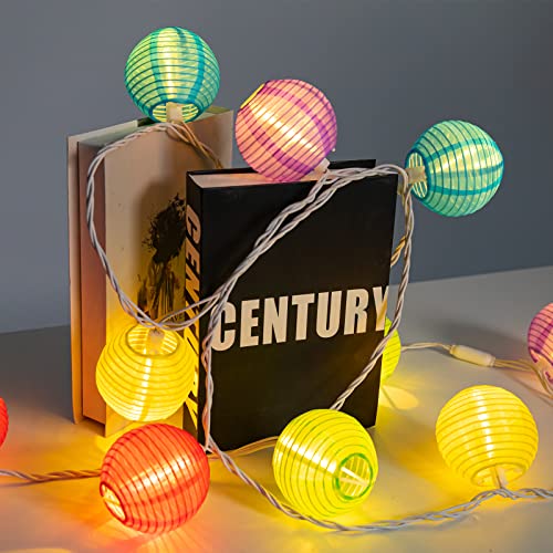 Vigdur Multicolor Lantern String Lights - Nylon Hanging Lantern Lights Plug in Waterproof Connectable Indoor Outdoor Light for Bedroom Party Birthday Home Decor - color: Brown