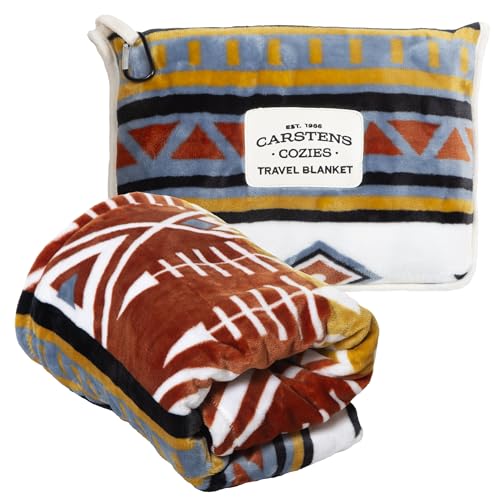 Carstens, Inc. Travel Blanket, Premium Compact 2-in-1 Airplane Blanket/Pillow, Arrowhead Earth - color: Arrowhead Earth, size: 50 inches x 60 inches