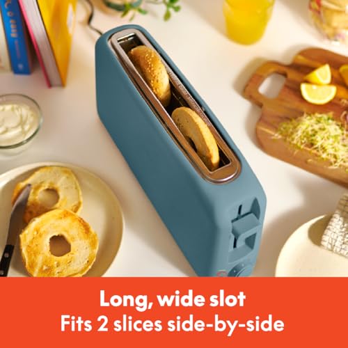 bella 2 Slice Slim Toaster, Fits-anywhere™ Kitchenware, 6 Setting Shade Control with Reheat & Cancel Buttons, Fits Sourdough, 10” Long Slot, Anti Jam & Auto Shutoff, 900 Watt, Surf - color: Surf, size: 2 Slice