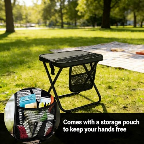 2 Pack 2-in-1 Folding Chair & Backpack Chair – Portable Stool with Storage & Adjustable Strap, Heavy Duty 265LBS Small Folding Chair for Outdoor Camping, Fishing, & Hiking