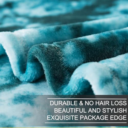 Richave Fuzzy Throw Blanket Travel Size - Teal, Premium Lightweight Anti-Static, Plush and Furry Faux Fur, Reversible Throw Blankets for Sofa and Bed, 50x60 Inches,Teal - color: Teal, size: Travel (50-Inch-by-61-Inch)
