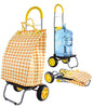 dbest products Trolley Dolly Shopping Grocery Foldable Cart Storage Mom, Blue Polka Dot - color: Yellow Basket Weave, style: Cart
