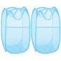 Larpur Pack of 2 Pop up Laundry Hampers, Collapsible Laundry Baskets, Portable Mesh Clothes Hampers for Home Room, College Dorm, Apartment, Foldable Hamper with Carry Handles, Sky Blue - color: 2*Sky Blue