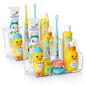 Sotfamily Clear Kids Toothbrush Holders for Bathrooms, 2-Pack(No-Drill) | Space-Saving Wall-Mounted Tooth Brush & Toothpaste Holder for Bathroom Countertop or Wall, Bathroom Organizers and Storage - size: 2 Packs