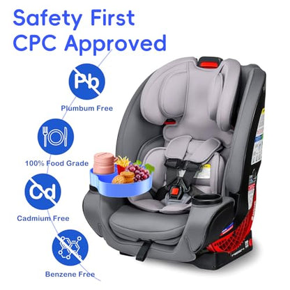 [2 Packs] Kids Car Seat Tray, Travel Tray with Cup Holder for Toddler, Kids Car Seat Food Snack Organizer for Road Trip, Stroller snack tray travel must haves - Blue+Pink - color: Blue+Pink