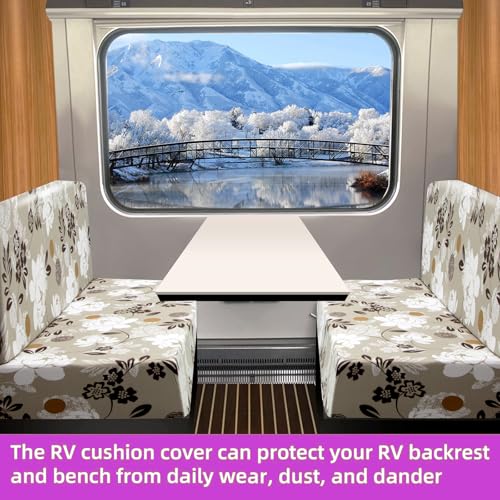 TOPCHANCES RV Dinette Cushion Covers,Stretch Camper Cushions Cover Replacement Bench Cushion Cover Washable Loveseat Slipcovers for Travel Trailer Couch (Pattern 5) - color: Pattern 5