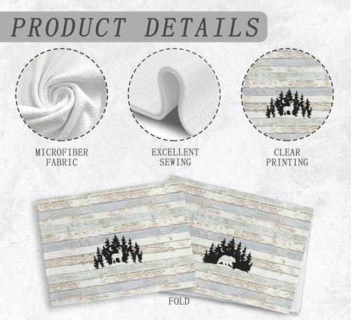 Wild Animal Deer Moose Bear Forest Camping Kitchen Towels and Dishcloths Sets of 2,Campsite Cabin RV Drying Cloth Hand Towels Tea Towels for Bathroom Kitchen,Campers Camping Lovers Gifts,16×24 inches - color: Wild Animal-1