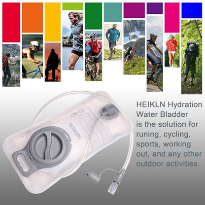 HEIKLN Hydration Bladder 1.5L-2L-2.5L-3L,Leak Proof Water Reservoir, BPA Free Military Water Storage Bladder Bag Hydration Pack Replacement Easy Clean for Bicycling Hiking Camping Hunting Running - color: 2L White