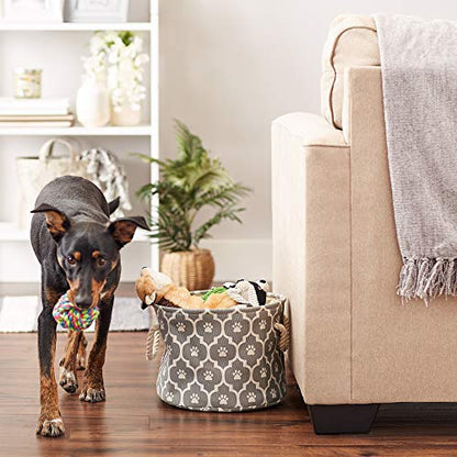 Bone Dry Pet Storage Collection Lattice Paw Print, Gray, Small Round - color: Gray, size: Small Round