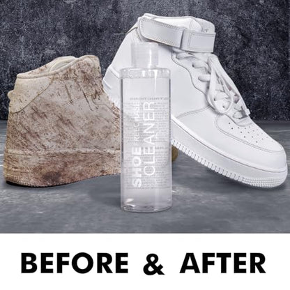 Shoe Cleaner Kit for Sneaker - 8.5 Oz Shoe Cleaning Kit with Shoe Brushes & Towel, White Sneaker Cleaner Kit, Shoe Cleaner for Tennis Shoe Suede Mesh Knit Leather Shoe, and Most Materials