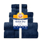 Arm & Hammer Quick Dry Bath Towel Set, 6 Piece, Dark Blue - color: Dark Blue