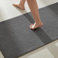 TYUU Bathroom Rugs Non Slip Washable, Super Absorbent Thin Bath Mat Quick Dry Low Pile Bathroom Rug, Dark Grey 24"x47" - color: Dark Grey, size: 2' X 3'11" (Rectangular)