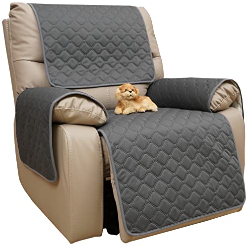 Eismodra Waterproof Recliner Chair Covers for Reclining Couch Slipcovers Seat Cushion,Anti-Slip Sofa Cover for Dogs Pets Furniture Protector Washable,Gray Set (4 Pieces) - color: Grey, size: 4 Pieces Set | 23 x 35 inches