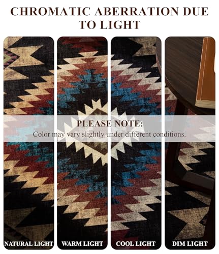 YIHOUSE Rustic Cabin Area Rug 4x6,Machine Washable Lodge Bear Rug,Non-Slip Low Pile Print Pattern Western Aztec Rug for Living Room Bedroom - color: Bear, size: 4'x6' (Rectangular)
