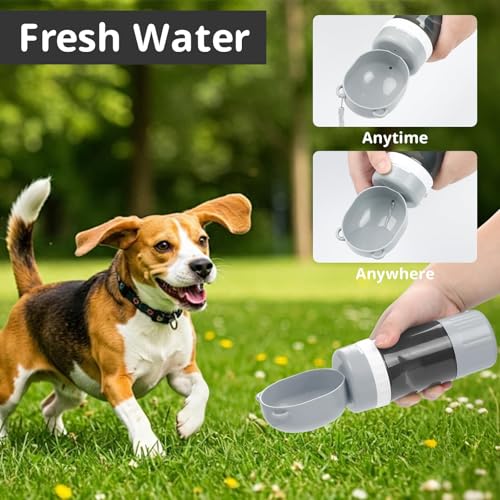 Pet Water Bottle Leak Proof Portable - Dog Water Dispenser with Drinking Bowl, Puppy Travel Accessories for Outdoor Walking, Hiking, Running - size: 400 ML