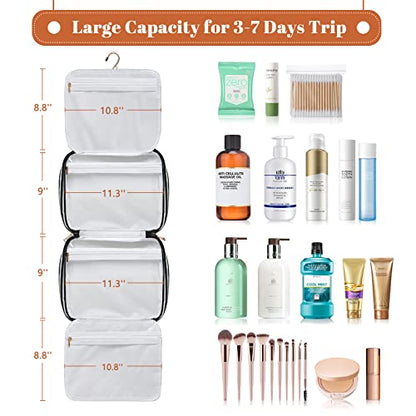 Bosidu Hanging Travel Toiletry Bag,Large Capacity Cosmetic Travel Toiletry Organizer for Women with 4 Compartments & 1 Sturdy Hook,Perfect for Travel/Daily Use/Christmas - color: Z-Black