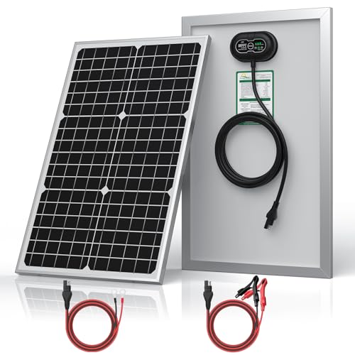 SUNER POWER 24V 30W Solar Battery Charger Maintainer, Built-in Ultra Smart MPPT Charge Controller, Waterproof 30 Watt Solar Panel Trickle Charging Kit for 24Volt AGM, Lead-Acid, Lifepo4 Battery - size: 30W-24V Ultra