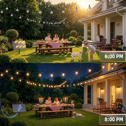 ZJOJO 100FT Solar Lights Outdoor Wateroproof, Solar String Lights with Remote USB Port 32 LED Shatterproof,Dimmable Outdoor Lights Long Last for Garden, Patio, Backyard, Yard, Camping Christmas Light - size: 100FT-30(Solar)