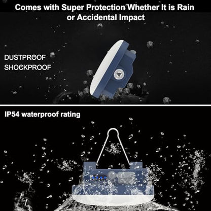 4 inch LED Camping Lights Rechargeable TeiNewBy 1500LM 10000mAh up to 120 Hours Running, 4 Light Modes, IP54 Waterproof,Magnetic Base for Hurricane Emergency, Outdoor, Hiking, Home and Car(30W) - size: 4inch-2pcs
