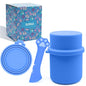 Original Canned Dog Food Storage Container | Wet Food Can Opener Spoon | Silicone Pet Can Lid | BPA Free, Airtight, Dishwasher & Freezer Safe(Blue) - color: Blue