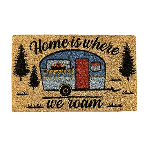 Rivers Edge Products 30" x 18" Coir Door Mat - Fade-Resistant Welcome Mat with Non-Slip Backing - Decorative Indoor Outdoor Rug for Home, Front Porch, Entryway, Patio, Cabin - - color: Home is Where We Roam