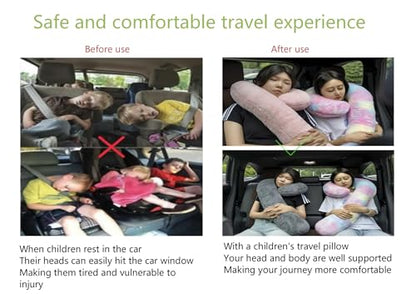 Car Travel Pillow, car Pillow for Kids and Adults, Ergonomic Travel Pillow Providing Neck and Body Support, a Sleep aid, Children's Travel Pillow - Gray - color: Grey