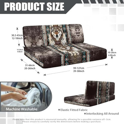 Aztec RV Dinette Cushion Covers Dreamcatcher Wolf Print RV Seat Covers Camper Cushion Covers Dinette Booth Set Washable RV Couch Cover 2 Cushion Sofa RV Beach Seat Covers for Dinette - color: Aztec Dreamcatcher Wolf