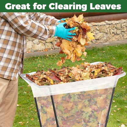 Outdoor Trash Bag Holder Metal Garden Trash Bag Holder for Yard Waste Stand Holds 30-45 Gallons Leaf Bag Holder with 4 Clips for Leaves Camping Lawn Party Weeding Yard Gardening（1pcs+4clips） - color: 1pcs+4clips