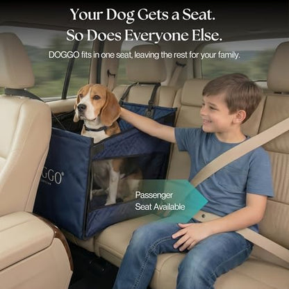 Dog Car Seat Cover with Hard Bottom – Back Seat Extender for Dogs Up to 35 lbs, Waterproof Non-Slip Hammock, Rigid Reinforced Base with Triple Security System, Storage Pockets, fits Cars SUVs Trucks - color: Blue