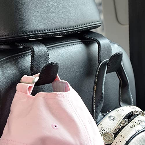 yicheyiyou Car Hooks Universal Car Vehicle Back Seat Headrest Hanger Holder Hook Microfiber Leather & Stainless Steel for Bag Purse Cloth Drink Grocery (Black) - color: Black
