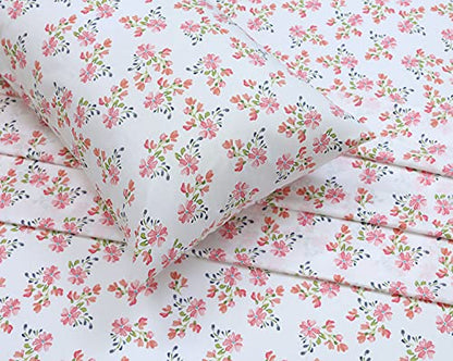 RUVANTI 100% Cotton Percale Sheets Full Size, Bloomex | Crisp Cooling, Deep Pocket 16", Soft Breathable & Durable, Hotel-Style, 4 Piece Set - color: Bloomex, size: Full