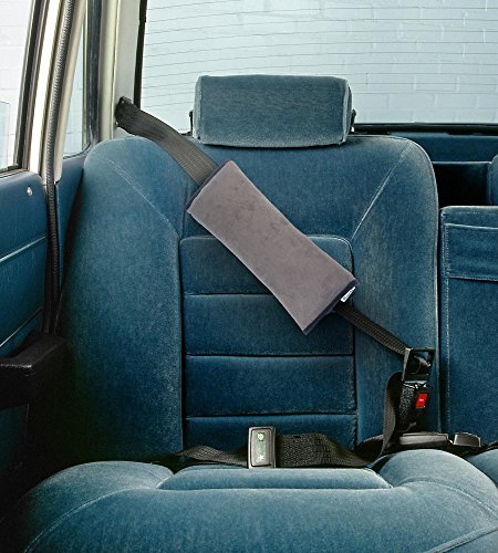 Boxiki Travel Car Seat Belt Pillows for Kids (Set of 2) Adjustable Vehicle Seat Belt Cushion for Children. Perfect for Road Trips - color: Grey