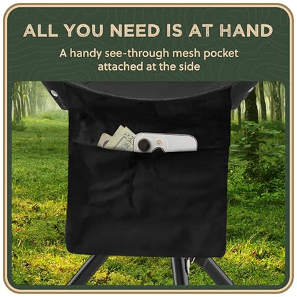 Foldable Tripod 13.4'' Stool - for Youth & Kids 4 FT+, U.S. Seller, Ultra Portable Seat, Best for Youth+Pocket - 1 lb Camping Stool, 3 Legged Strong Steel Stool, Height: 13.4 inches (Black) - color: Small Black