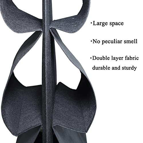 2 Pack 12 Large Pockets Hanging Shoe Organizer for Closet - Black | Rotating Hanger, for Men's Shoes, Kids Clothes, Travel Shoe Rack