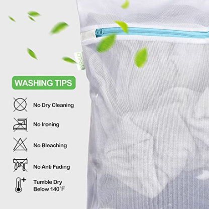OTraki Large Mesh Washing Bag 43 x 35 Inch XXL Mesh Laundry Bag, Blue | Lingerie Bags for Laundry Large Washer Bag for Travel Camp College Dress Bedding Blanket Sheet Don't Drying, Melting 140-176℉ - size: 43 x 35 inch