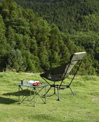 iClimb Ultralight Compact Camping Folding Table with Carry Bag (Green - L) - color: Green, size: Large