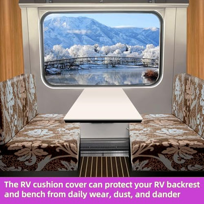 TOPCHANCES RV Dinette Cushion Covers,Stretch Camper Cushions Cover Replacement Bench Cushion Cover Washable Loveseat Slipcovers for Travel Trailer Couch(Pattern 7) - color: Pattern 7